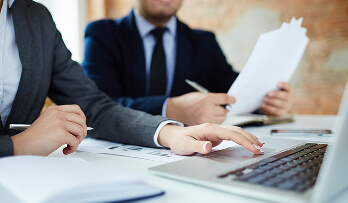 Contact Us banner, сustomer support representative with headset assisting clients